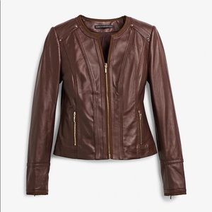 NWT White House Black Market Leather Jacket XXS